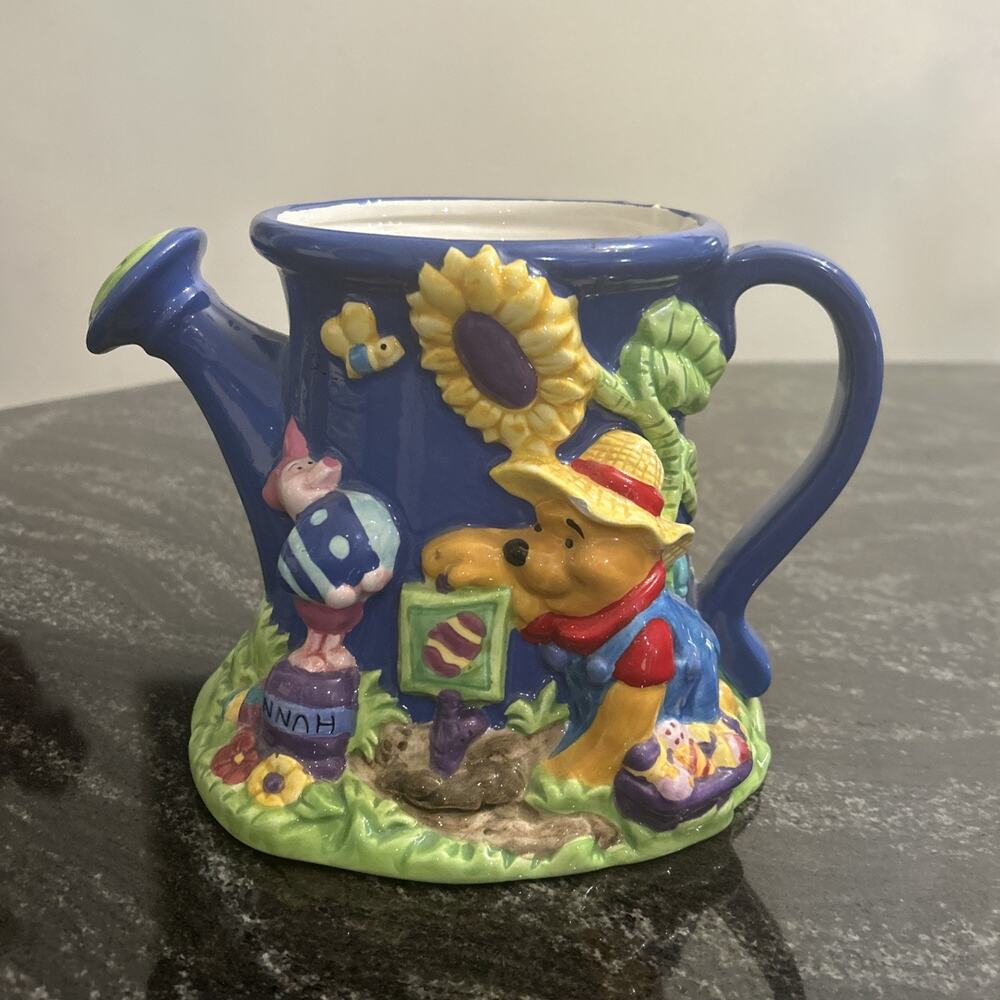 Winnie Pooh Watering Can Figurine Disney Christopher Robin Eeyore Piglet Tigger